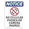 Signmission OSHA Notice Sign, 18" Height, No Cellular Phones Sign With Symbol, Portrait, NS-D-1218-V-14437 OS-NS-D-1218-V-14437 - alternate 1